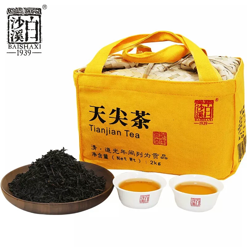 白沙溪天尖茶2kg 原生态竹篓包装